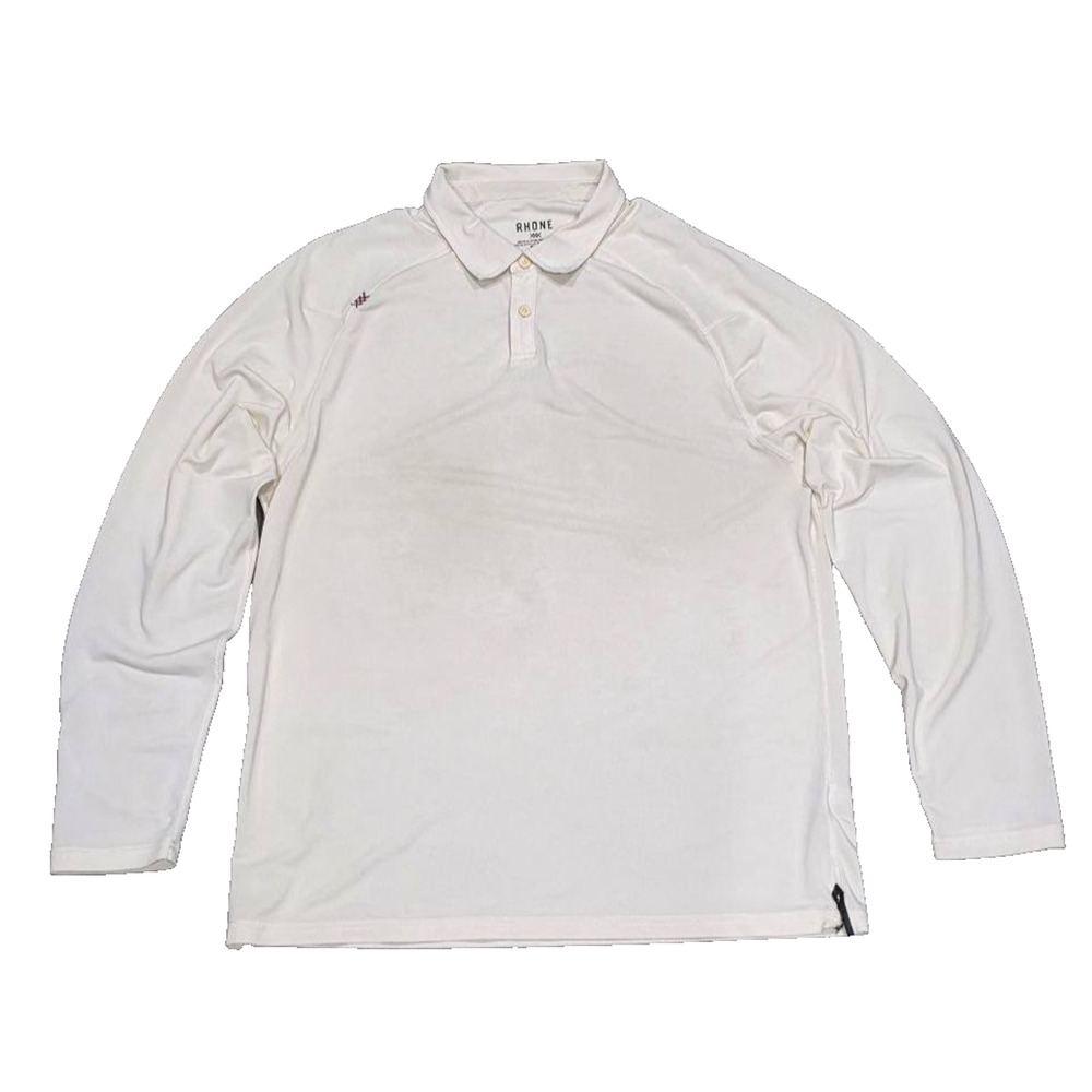 Rhone long sleeve men’s collared ivory polo XL A004286